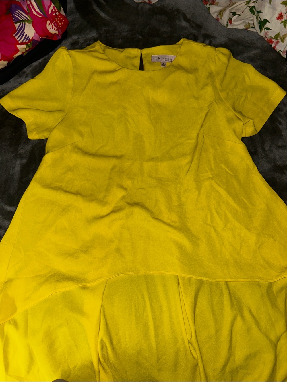 Philosophy Bright Yellow Short-Sleeve Blouse